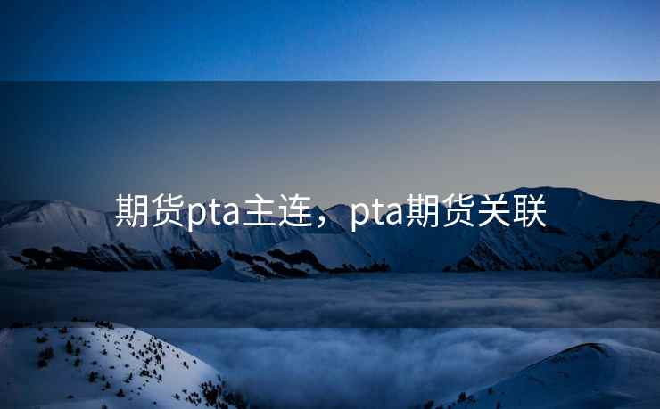 期货pta主连，pta期货关联