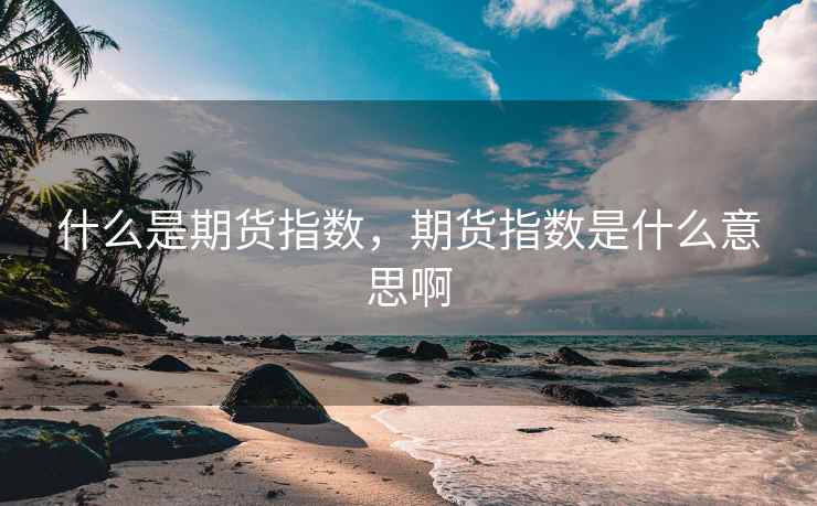 什么是期货指数，期货指数是什么意思啊