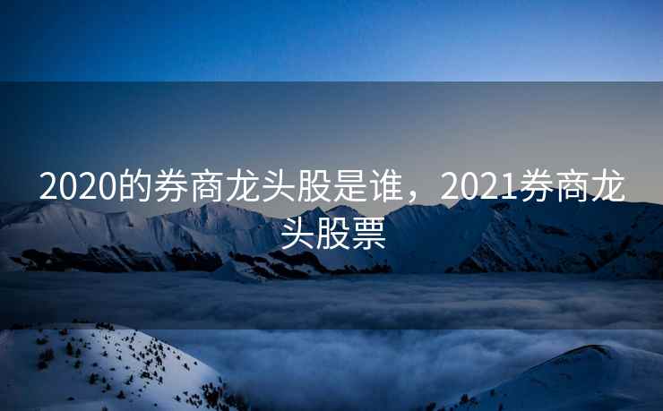2020的券商龙头股是谁，2021券商龙头股票