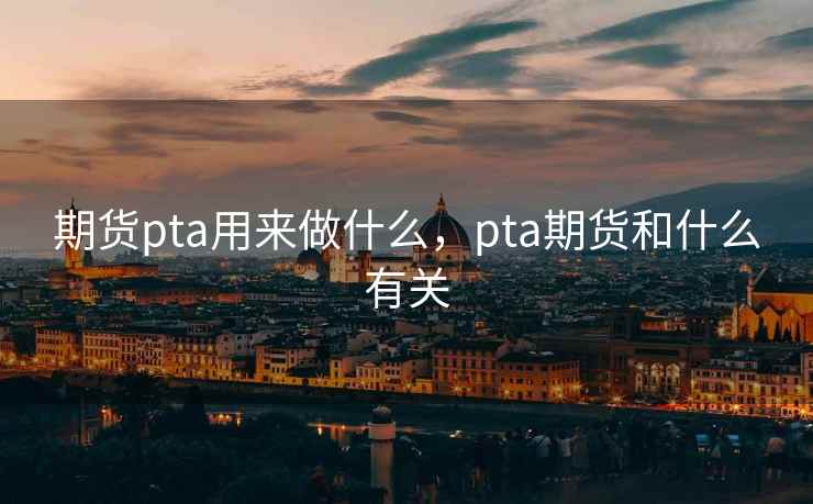 期货pta用来做什么，pta期货和什么有关