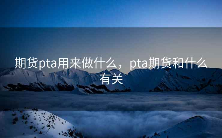 期货pta用来做什么，pta期货和什么有关
