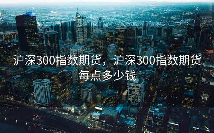 沪深300指数期货，沪深300指数期货每点多少钱